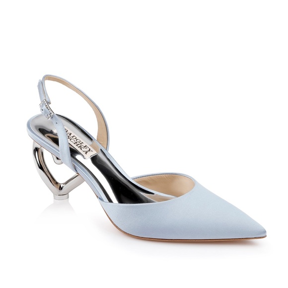 Badgley Mischka Lucille Heart Heel Slingback Pumps - Picture 4 of 14